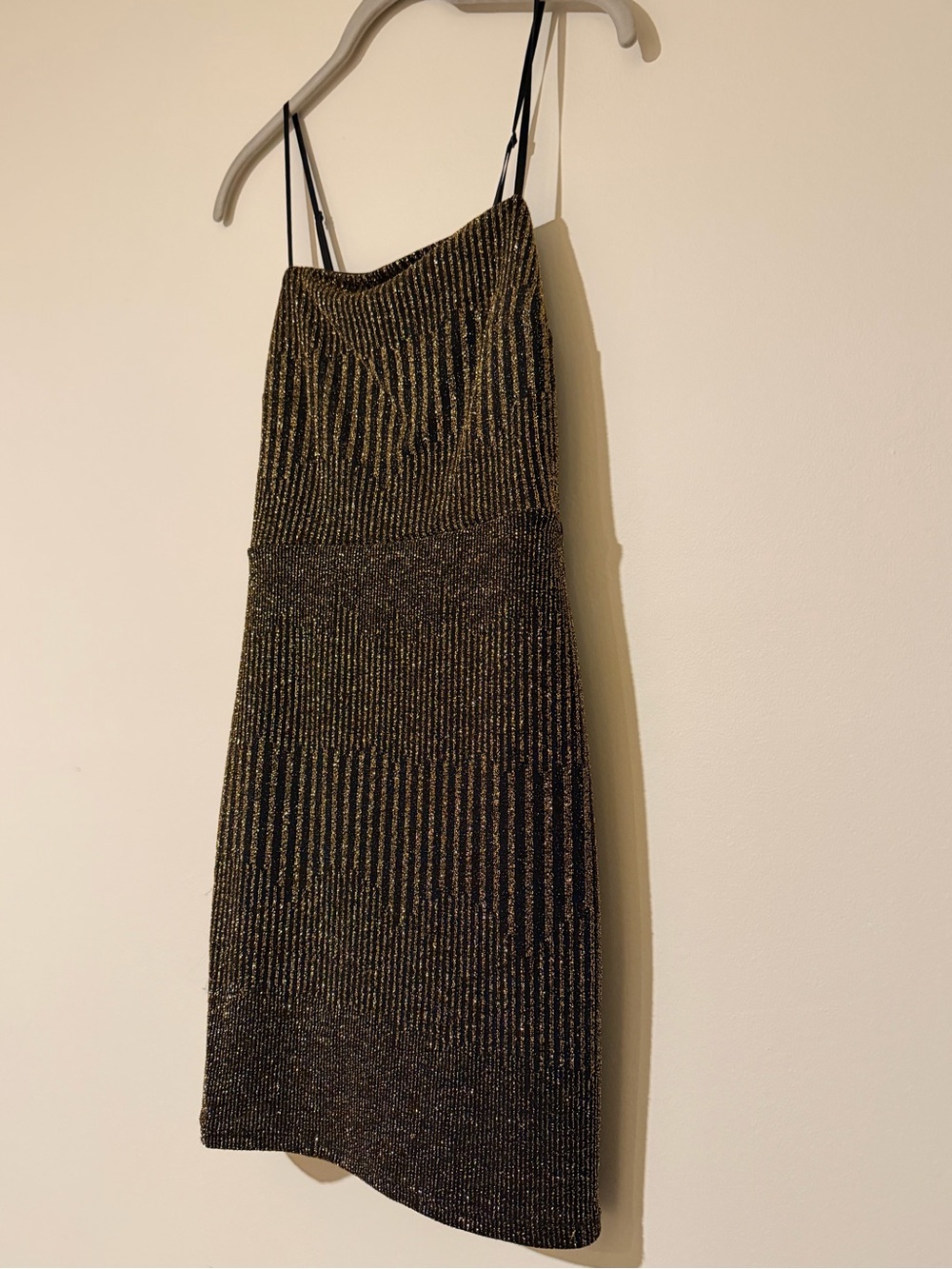 Altar'd State Shimmery Gold and Black Metallic Bodycon Mini Dress